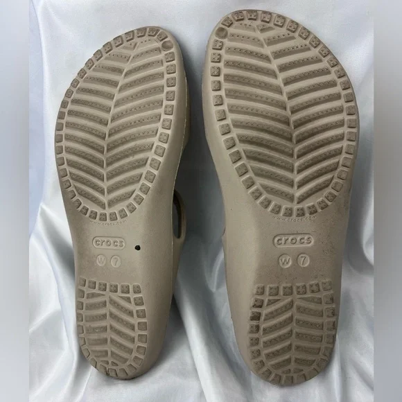 CROCS Kadee Cobblestone Taupe Slide Sandals - Picture 7 of 11